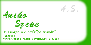 aniko szepe business card